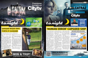 Layout/Pagination: t.o.night Newspaper – Cover Domination (CityTV – Alcatraz)